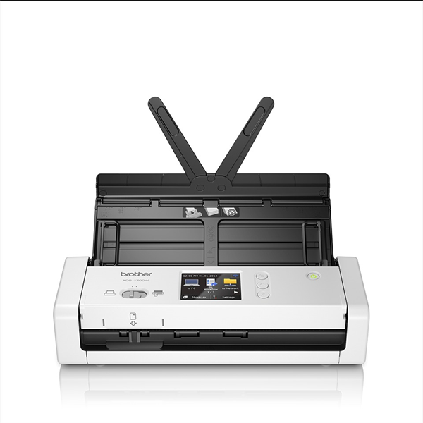 Сканер Brother Документ-сканер ADS-1700W, A4, 25 стр/мин, цветной, 1200 dpi, Duplex, ADF20, сенс.экран, USB 3.0, WiFi