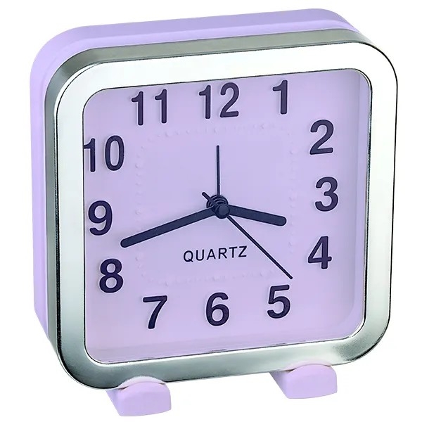 Часы-будильник  Perfeo Quartz  "PF-TC-018", квадратные 13*13 см, фиолетовые