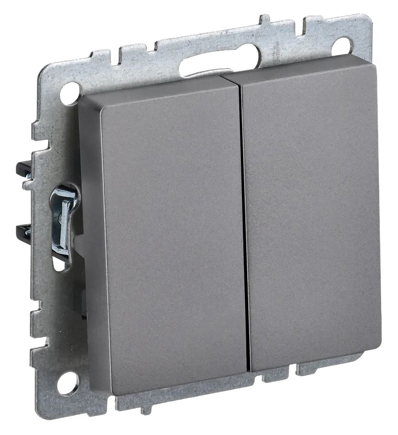 Выключатель IEK Brite ВС10-2-0-БрС скрыт. 2кл. IP20 сталь (упак.:1шт) (BR-V20-0-10-K46)