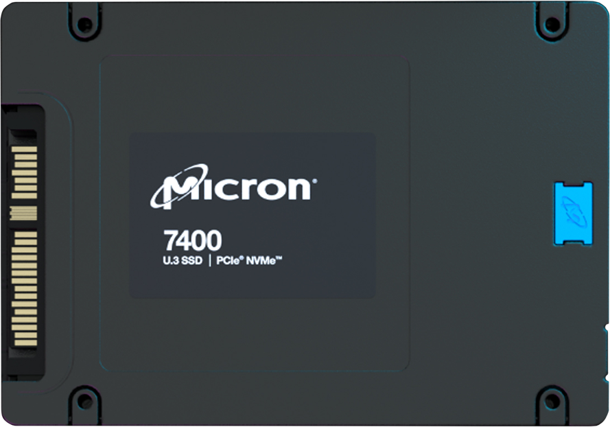 Твердотельный накопитель Micron SSD 7400 PRO, 960GB, U.3(2.5" 7mm), NVMe, PCIe 4.0 x4, 3D TLC, R/W 6500/1000MB/s, IOPs 240 000/60 000, TBW 1700, DWPD 1 (5 лет)
