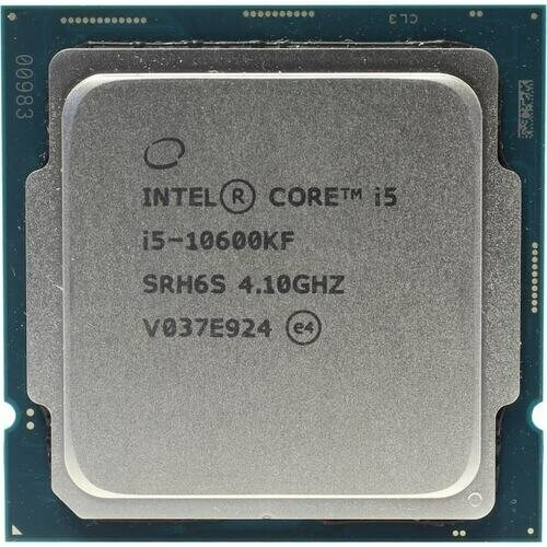 Процессор CPU Intel Core i5-10600KF (4.1GHz/12MB/6 cores) LGA1200 OEM, TDP 125W, max 128Gb DDR4-2666, CM8070104282136SRH6S, 1 year
